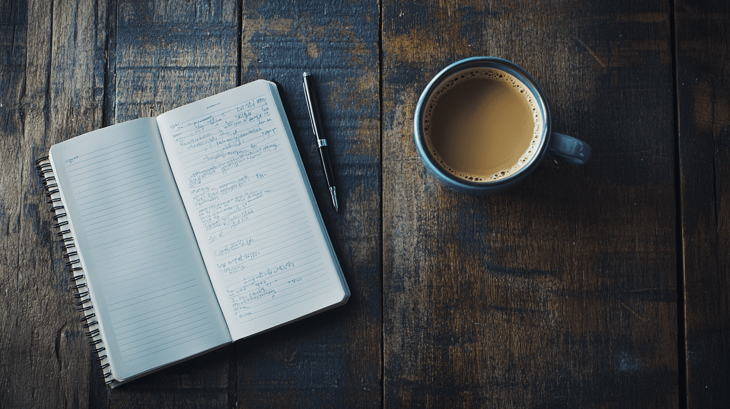 Desk with coffee and scattered notes — the ADHD experience