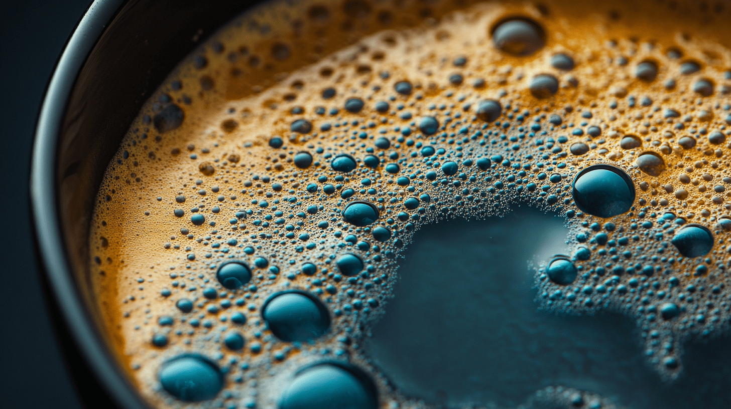 Extreme macro espresso crema — the hidden reaction