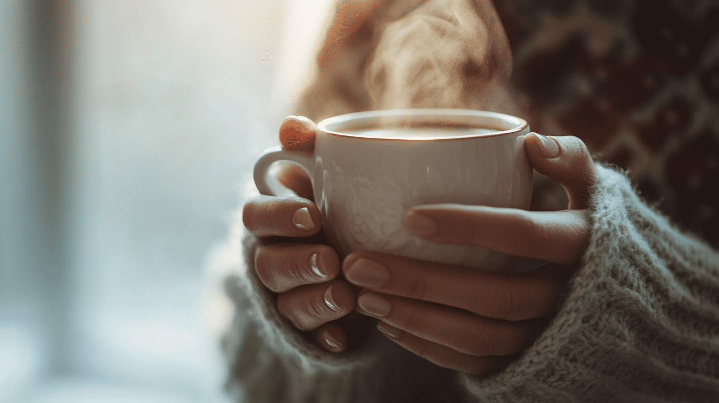 Hands with coffee — perimenopausal caffeine recalibration