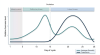 Hormone levels across the menstrual cycle, oestrogen and progesterone